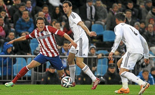 Javi Manquillo (à g.) sous les couleurs de l'Atlético Madrid.
