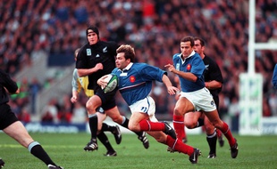 Christophe Dominici lors du fameux France-Nouvelle Zélande en demi-finale de la Coupe du monde 1999.