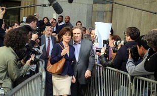 Jacqueline Bisset et Gérard Depardieu sur le tournage du film d'Abel Ferrara, vendredi 3 mai 2013 à New York.