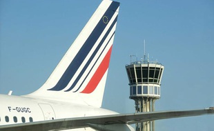 Un avion de la compagnie Air France à Lyon.