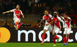 Les joueurs de Monaco heureux après un but face à City