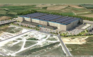 Image de synthèse du projet de plateforme Amazon à Montbert, au sud de Nantes.