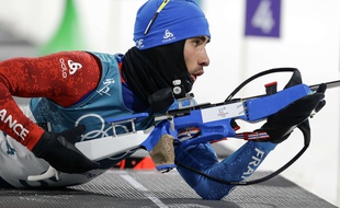 Martin Fourcade lors du sprint de biathlon des JO de Pyeongchang, le 11 février 2018.