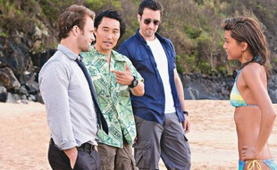 Les quatres acteurs principaux de la série «Hawaii Five-0»: Scott Caan, Daniel Dae Kim, Alex O'Loughlin et Grace Park.