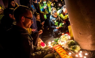 Hommage aux victimes des attentats de Bruxelles, le 23 mars 2016 à Zaventem en Belgique