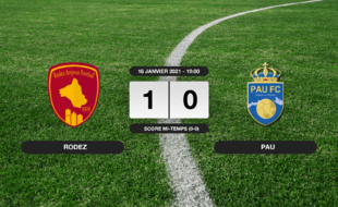 Ligue 2, 20ème journée: 1-0 pour Rodez contre Pau au stade Paul-Lignon