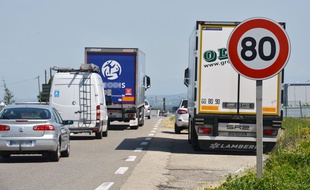 Une route limitée à 80 km/h (illustration).