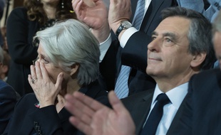 Penelope et François Fillon au meeting présidentiel de La Villette à Paris, le 29 janvier 2017.