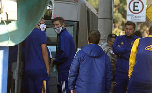 Les joueurs de Boca Juniors au Brésil.