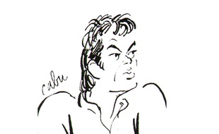 Caricature de Jean-Michel Delambre par Cabu.