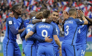 La joie des Bleus lors de France-Bulgarie (4-1), le 7 octobre 2016.