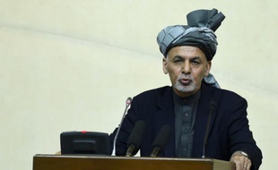 Le président afghan Ashraf Ghani, lors d'une allocution devant le Parlement à Kaboul, le 25 avril 2016