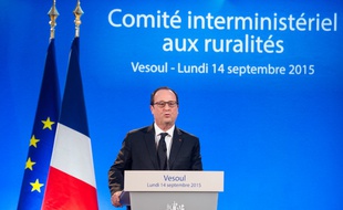 François Hollande lors du comité interministériel aux ruralités à Vesoul, le 14 septembre 2015.
