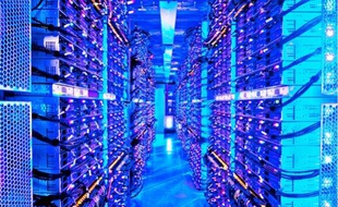 L'un des centres de données de Microsoft, à Chicago, aux Etats-Unis.