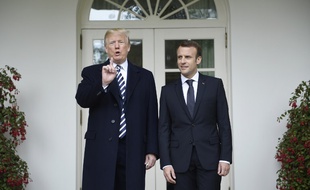Donald Trump et Emmanuel Macron à la Maison Blanche, le 24 avril 2018.
