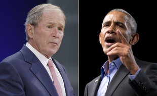 George W. Bush et Barack Obama ont tous les deux critiqués la politique de Donald Trump, le 19 octobre 2017.