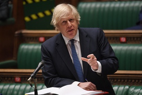 Boris Johnson, le Premier ministre britannique au Parlement, le 10 mars 2021.