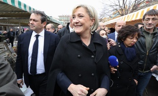 Marine Le Pen, présidente et candidate du Front national à la présidentielle, le 13 février 2017 à Nice