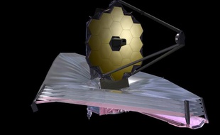 Vue d'artiste du téléscope spatial James-Webb, qui devra succéder à Hubble en 2018.