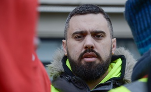 Eric Drouet, lors du douzième samedi de mobilisation des "gilets jaunes" à Paris, le 2 février 2019.