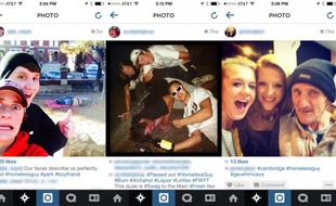 Des «selfies» pris devant ou avec des sans-abri.