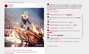 M.Pokora remercie ses fans strasbourgeois sur Instagram.
