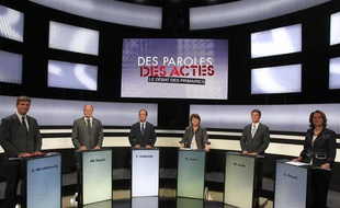 Les six candidats de la primaire socialiste lors du débat sur France 2, jeudi 15 septembre 2011.