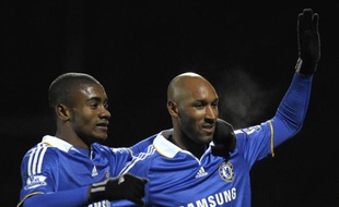 Nicolas Anelka auteur d'un triplé en Cup face à Watford, le 14 février 2009.