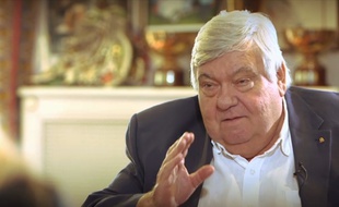 Le président du MHSC Louis Nicollin au Canal Football Club le 8 mars 2015.
