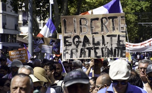 Manifestation contre le pass sanitaire à Marseille samedi 21 août 2021.