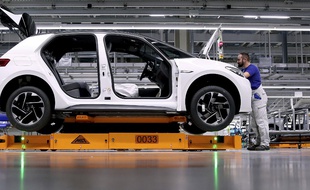 Une chaîne de production de l'usine Volkswagen à Zwickau en Allemagne.