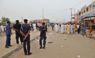 Vue du marché de Kano au Nigeria, théâtre d'une attaque-suicide le 18 novembre 2015.