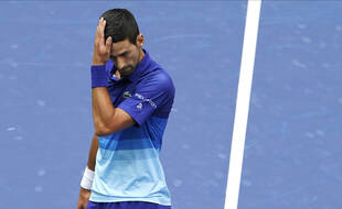 Novak Djokovic a perdu en finale de l'US Open contre Daniil Medvedev, à New York le 12 septembre 2021.