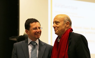 Alain Juppé (à droite) en colpagnie de Stephan de Faÿ, directeur général de l'établissement public Euratlantique.