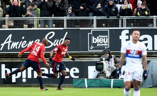 Gakpé célèbre son but contre Lyon, le 10décembre 2017.