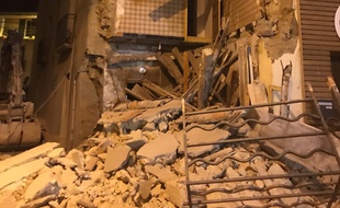 La résidence qui s'est écroulée, mardi, à Mèze.
