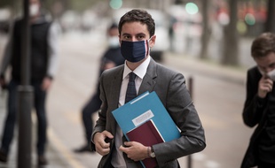 Gabriel Attal, porte-parole du gouvernement, en octobre 2020 à Paris