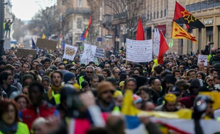 A Toulouse, lors de l'acte 12 des "gilets jaunes".