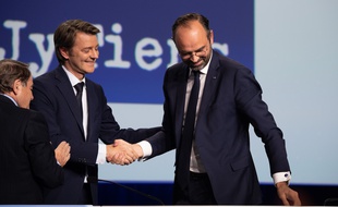 Edouard Philippe avec François Baroin, président de l'AMF.