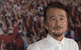 Shih Ming-teh, militant taïwanais des droits de l'homme, donne une conférence de presse pour annoncer sa candidature à l'élection présidentielle, le 21 mai 2015 à Taipei