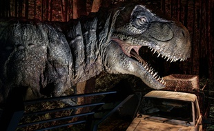 Le T-Rex, la star des films et de l'exposition «Jurassic World»