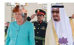Capture d'écran de la fausse image qui circule sur Angela Merkel