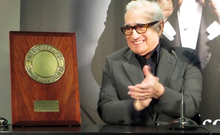 Le réalisateur Martin Scorsese lors d'un entretien avec les journalistes. Le 16 octobre 2015, il s'est vu remettre à Lyon le prix Lumière lors du festival Lumière. C.Girardon / 20 Minutes