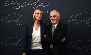 Nyssen et son époux lors de l'inauguration de la Scala à Paris, le 11 septembre 2018.
