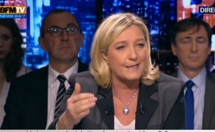 Marine Le Pen sur BFMTV le 7 décembre 2014.