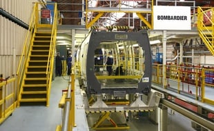 Crespin, le 6 fevrier 2009. L'usine du fabricant de materiel ferroviaire Bombardier ou sont assemblees les rames du Francilien ou du TER.