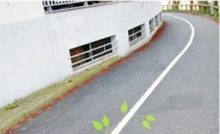 Ces inscriptions pourraient, à l'avenir, orner les pistes cyclables de la CUS, selon Marion Henry-Riengeval et Paul Baron, deux étudiants des arts déco.