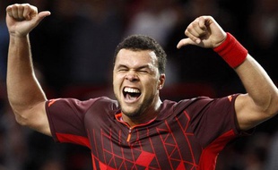 Jo-Wilfried Tsonga après sa victoire face à Seppi, le 10 novembre 2011