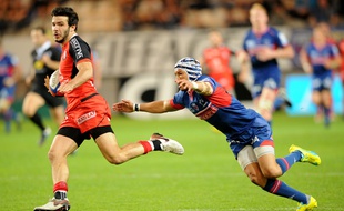 L'ailier du Stade Toulousain Arthur Bonneval lors d'un match de Top 14 à Grenoble, le 5 juin 2016.