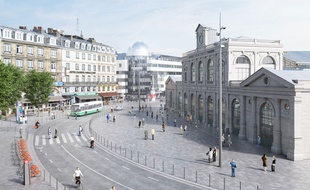 La place de la gare après travaux.